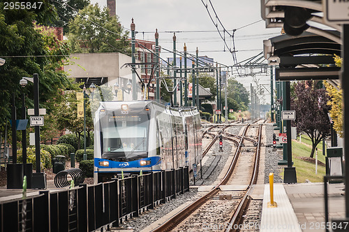 Image of charlotte north carolina light rail transportation moving system