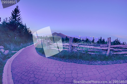 Image of top of mount mitchell after sunset