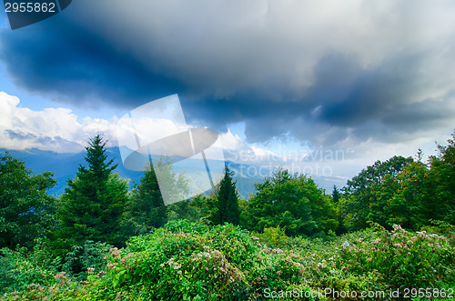 Image of Sunrise over Blue Ridge Mountains Scenic Overlook 