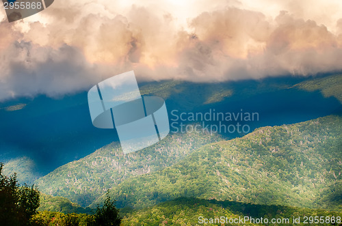 Image of Blue Ridge Parkway Scenic Mountains Overlook Summer Landscape