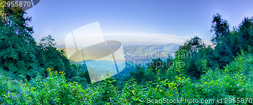 Image of Blue Ridge Parkway National Park Sunset Scenic Mountains summer 