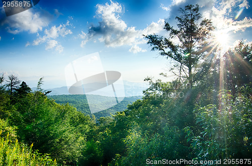 Image of Sunrise over Blue Ridge Mountains Scenic Overlook 