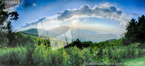 Image of Sunrise over Blue Ridge Mountains Scenic Overlook 
