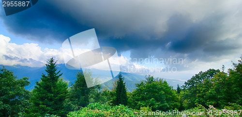 Image of Sunrise over Blue Ridge Mountains Scenic Overlook 