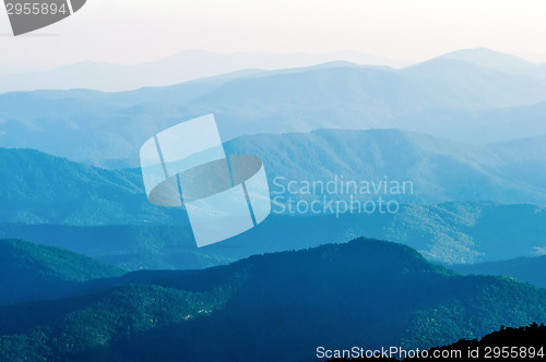 Image of The simple layers of the Smokies at sunset - Smoky Mountain Nat.