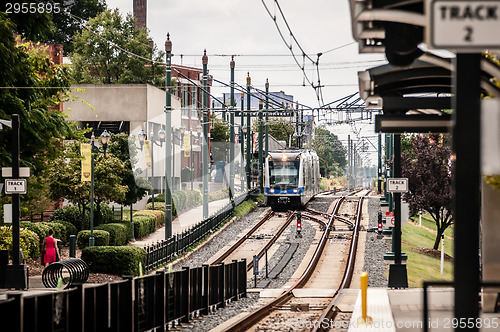 Image of charlotte north carolina light rail transportation moving system