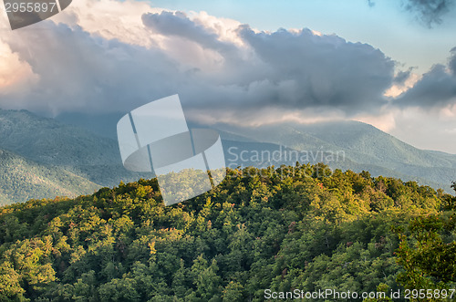 Image of Blue Ridge Parkway Scenic Mountains Overlook Summer Landscape