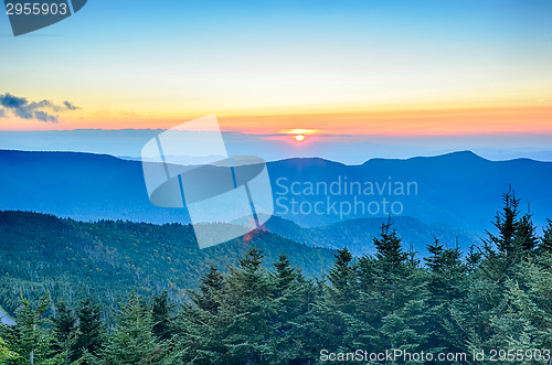 Image of top of mount mitchell before sunset