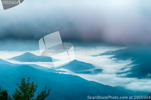 Image of The simple layers of the Smokies at sunset - Smoky Mountain Nat.