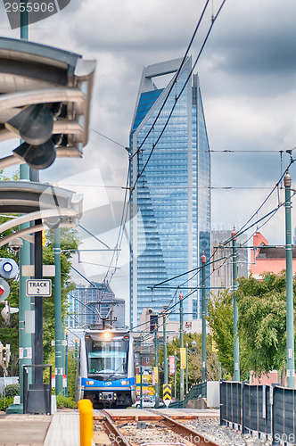 Image of charlotte north carolina light rail transportation moving system