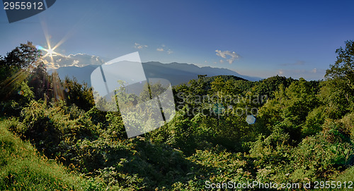 Image of Blue Ridge Parkway National Park Sunset Scenic Mountains summer 