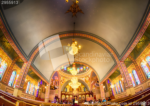 Image of Charlotte, nc, September 7, 2014 - interior of  Holy Trinity Gre