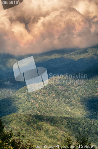 Image of Blue Ridge Parkway Scenic Mountains Overlook Summer Landscape