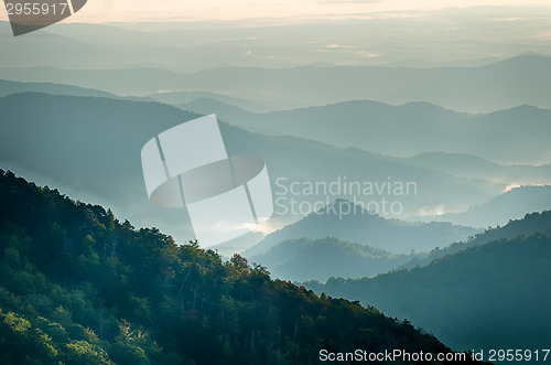 Image of The simple layers of the Smokies at sunset - Smoky Mountain Nat.