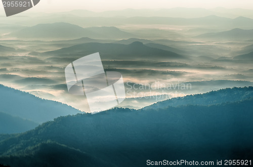 Image of The simple layers of the Smokies at sunset - Smoky Mountain Nat.