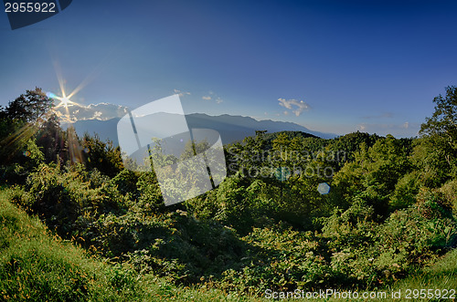 Image of Blue Ridge Parkway National Park Sunset Scenic Mountains summer 