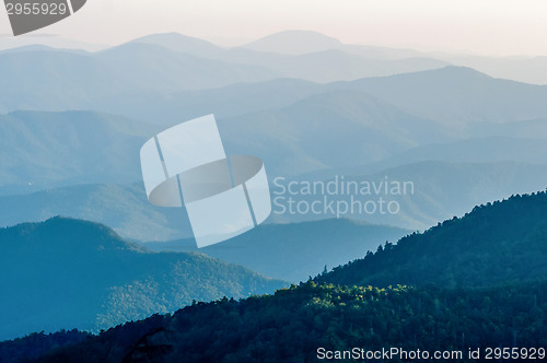 Image of The simple layers of the Smokies at sunset - Smoky Mountain Nat.