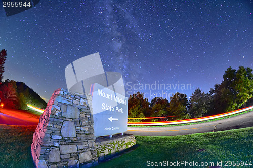 Image of midnight at mount mitchell entrance sign