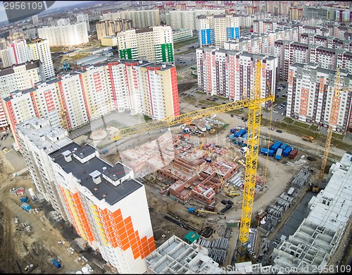 Image of Bird's eye view on construction site in Tyumen