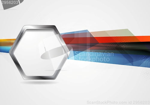 Image of Hi-tech background with metal hexagon shape
