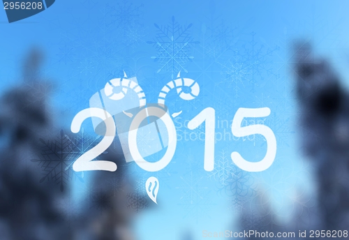 Image of Abstract winter christmas greeting design