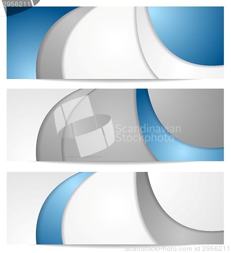 Image of Corporate wavy blue and grey banners