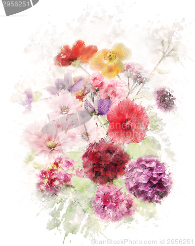 Image of Watercolor Image Of Flowers