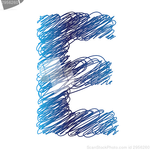 Image of sketched letter E