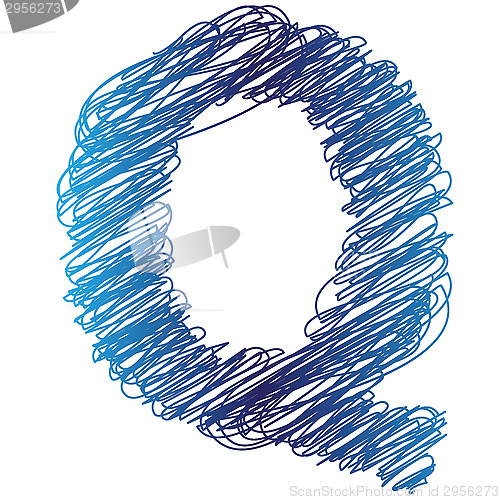 Image of sketched letter Q