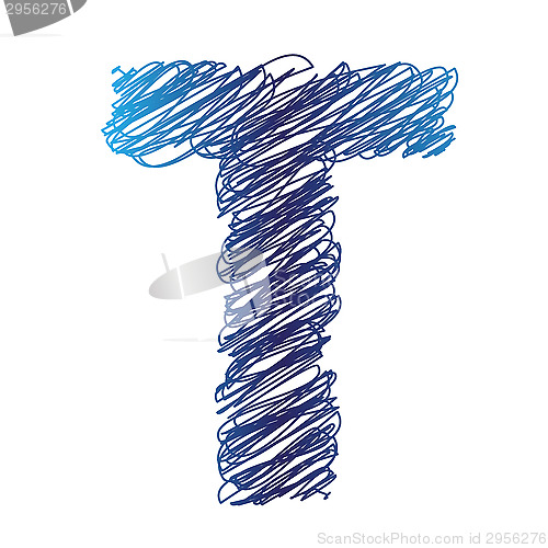 Image of sketched letter T