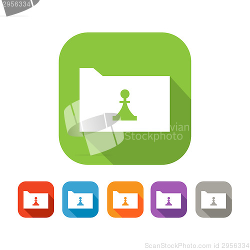 Image of Color set of flat folder with piece