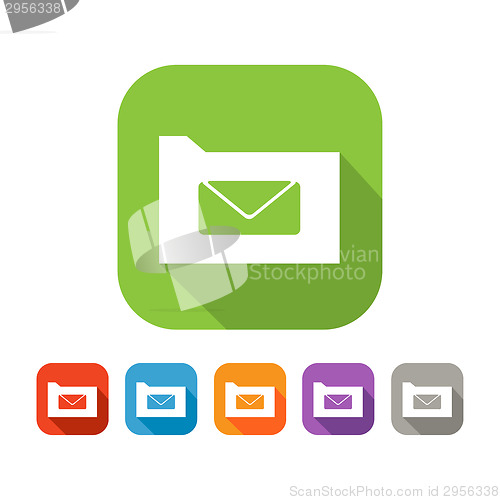 Image of Color set of flat folder with mail