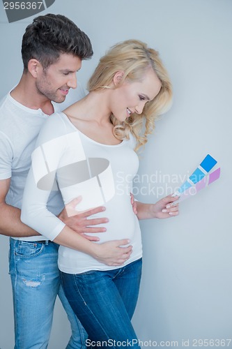 Image of Sweet Couple Looking at Color Indicator Paper