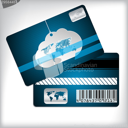 Image of Loyalty card with cloud and striped background 