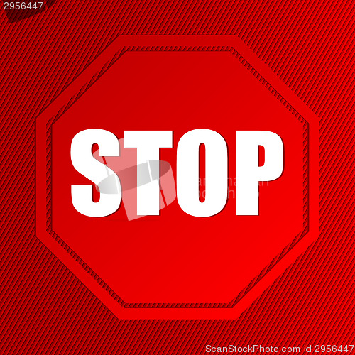 Image of Stop sign with striped background 