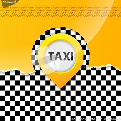 Image of Taxi background with ripped paper