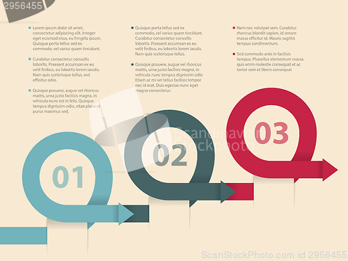 Image of Curling arrows infographic design