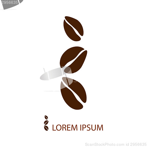 Image of Three grey coffee beans as logo