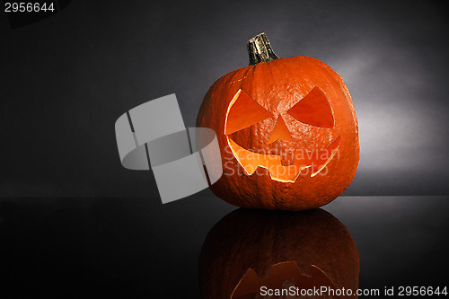 Image of Pumpkin on black background for Halloween