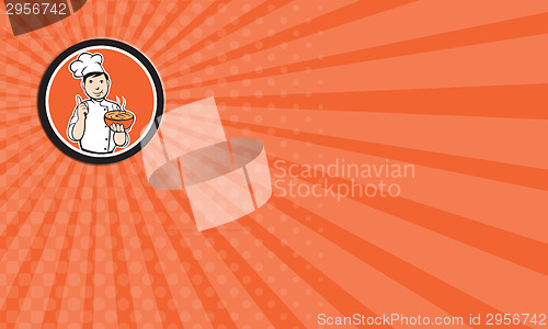 Image of Business card Chef Cook Carrying Bowl Circle Cartoon