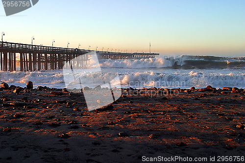 Image of Ocean Wave Storm Pier