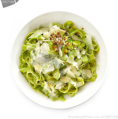 Image of plate of pasta with spinach