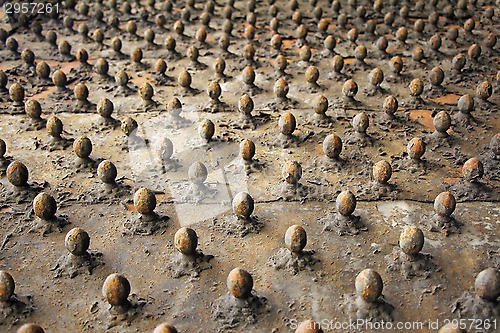 Image of Detail of old metal door