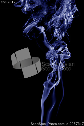 Image of Blue smoke on black background