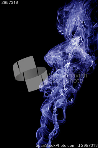 Image of Blue smoke on black background