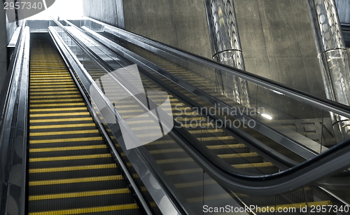 Image of Moving escalator in the business center