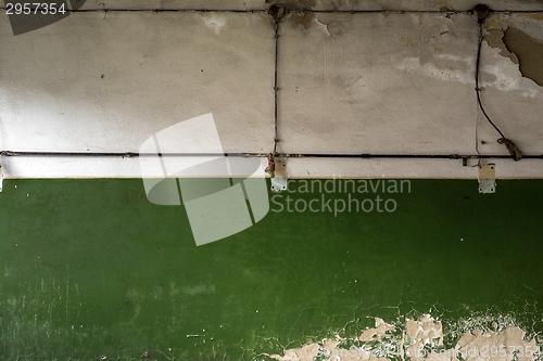 Image of Old tiled wall of an industrial building