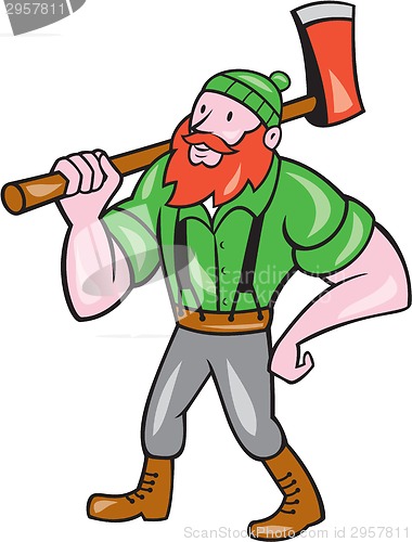 Image of Paul Bunyan LumberJack Isolated Cartoon