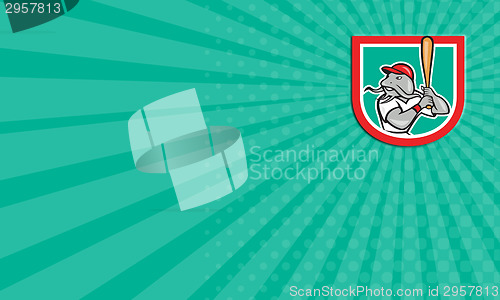 Image of Business card Catfish Baseball Hitter Batting Cartoon Shield