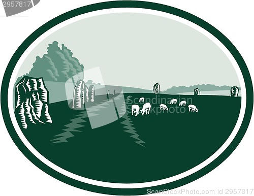 Image of Avebury Stone Henge Circle Retro